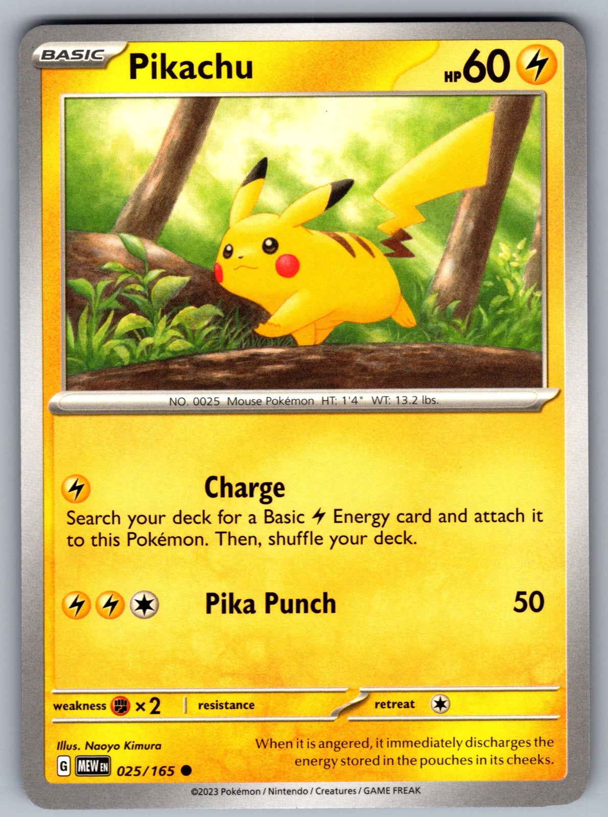 Pikachu Common SV: Scarlet & Violet 151 025/165 NM 2023