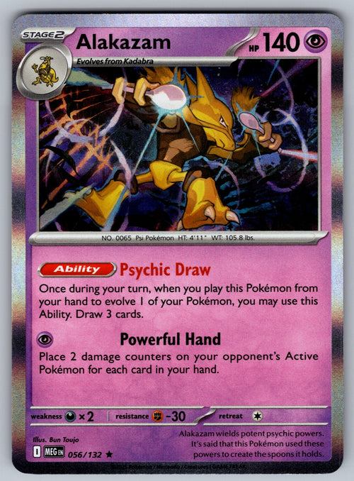 Alakazam Holo Rare ME01: Mega Evolution 056/132 NM 2025