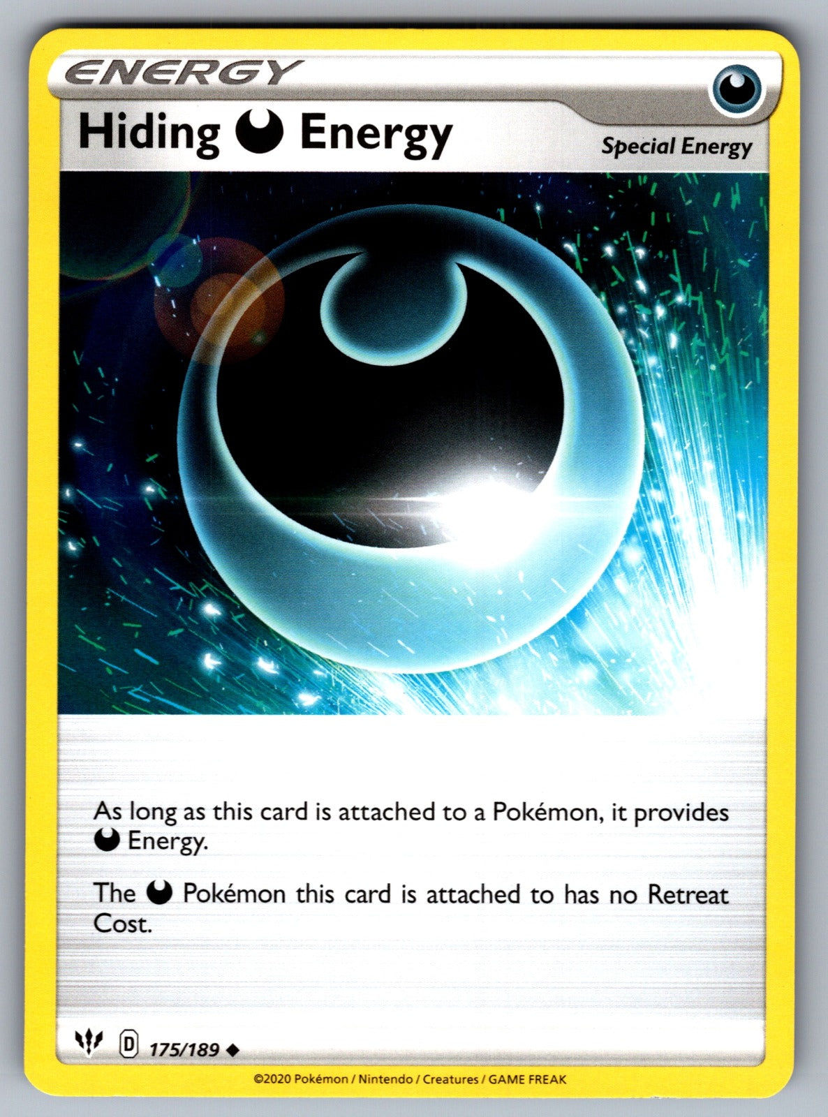 Hiding D Energy Uncommon SWSH03: Darkness Ablaze 175/189 NM 2020