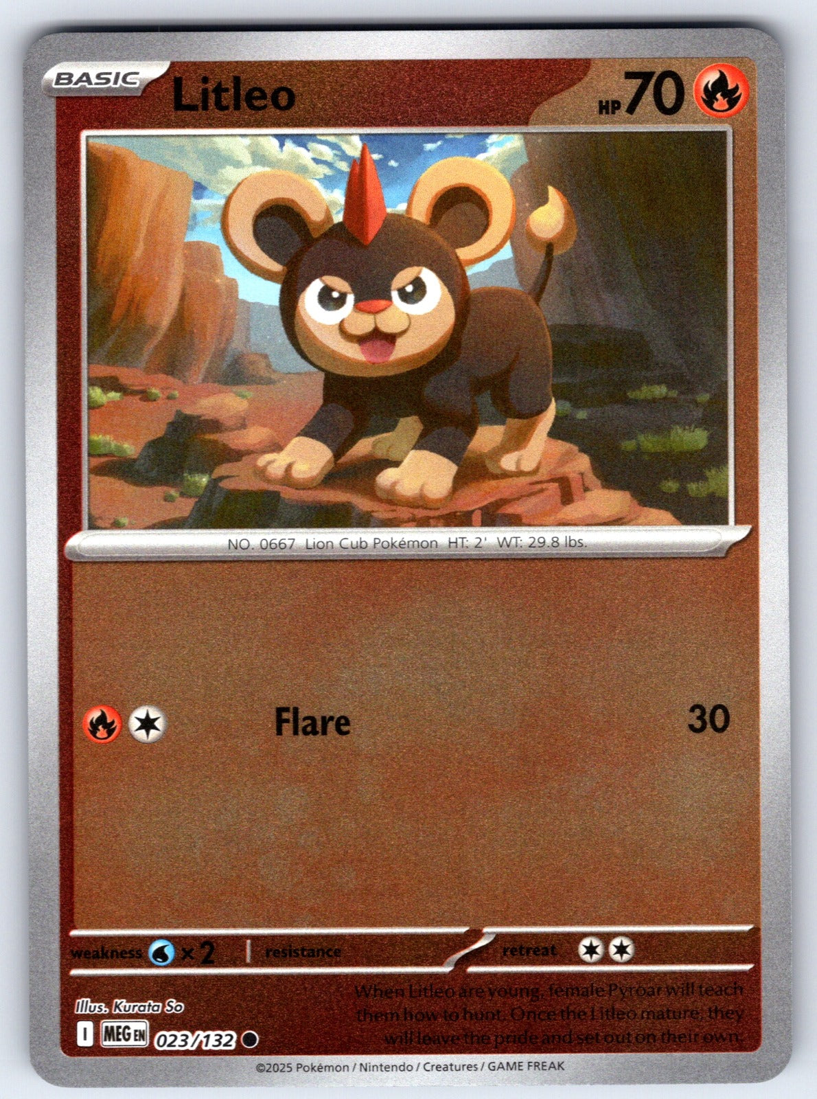 Litleo Reverse Holo Common ME01: Mega Evolution 023/132 NM 2025
