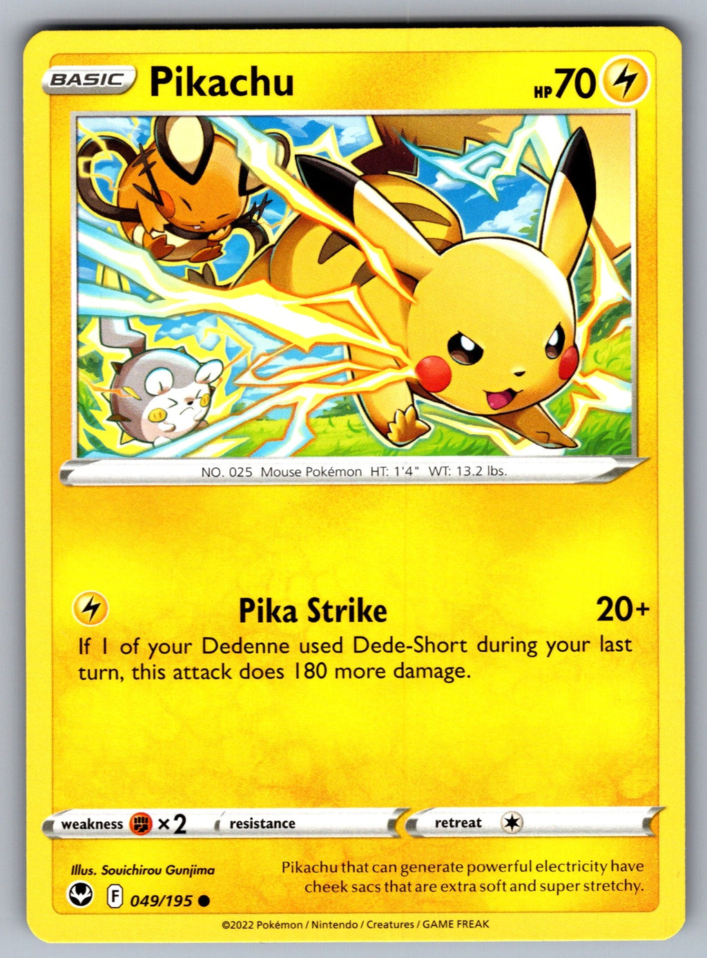 Pikachu Common SWSH12: Silver Tempest 049/195 NM 2022