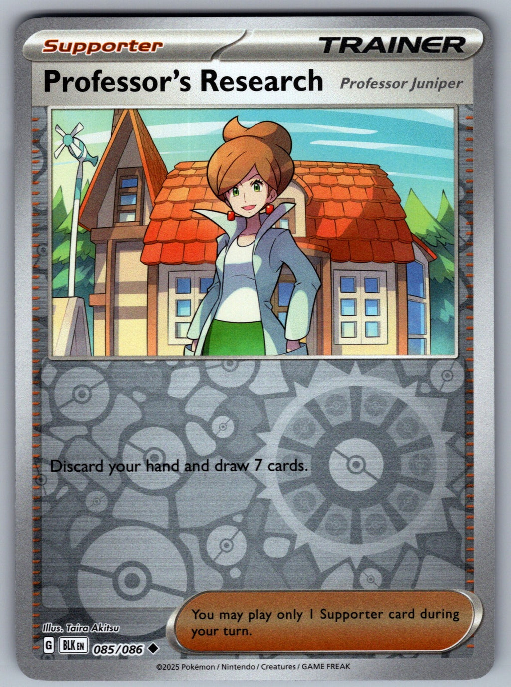 Professor's Research Reverse Holo Uncommon SV: Black Bolt 085/086 NM 2025