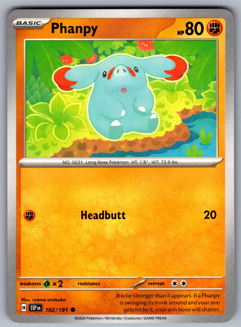 Phanpy Common SV08: Surging Sparks 102/191 NM 2024