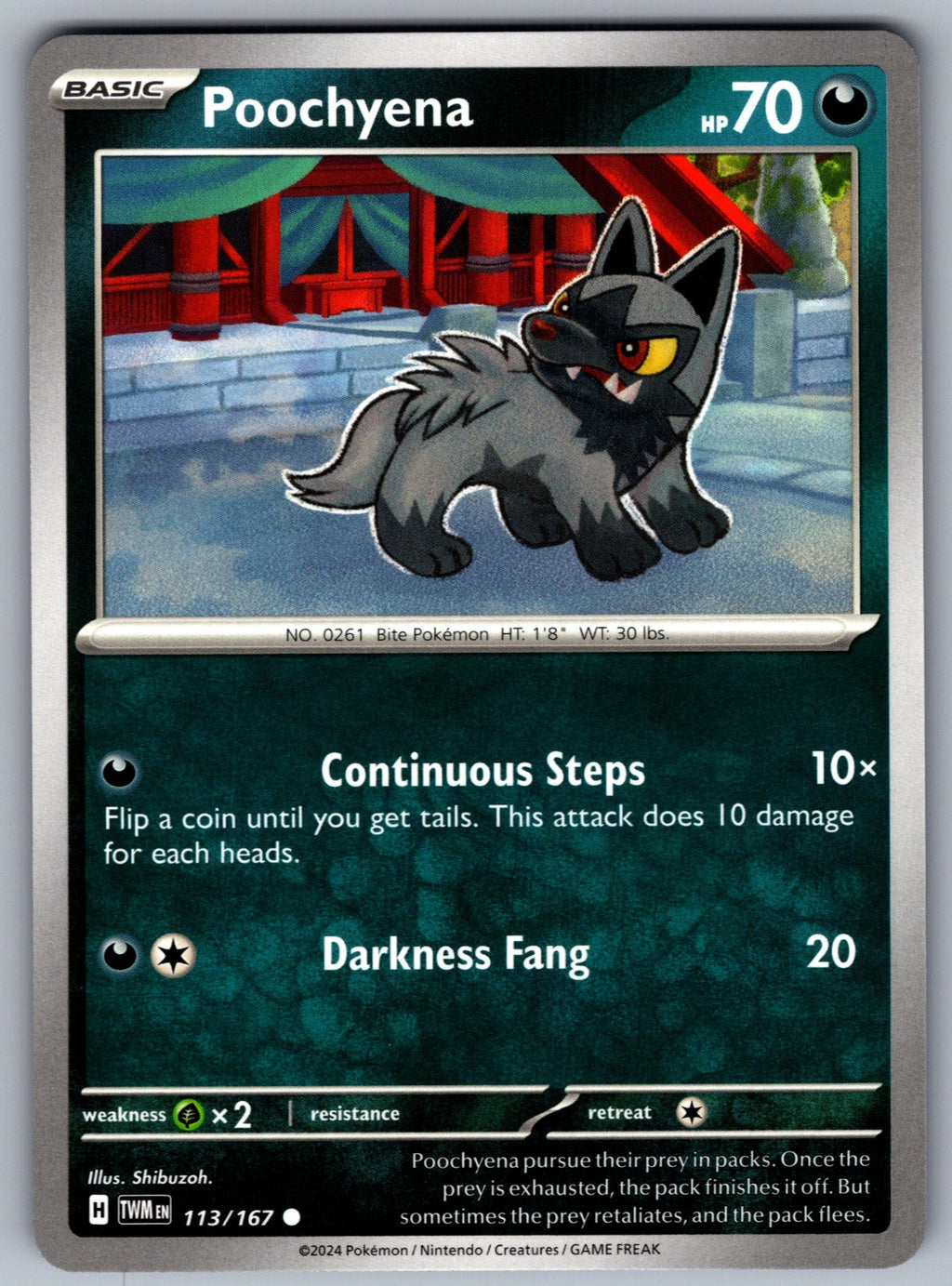 Poochyena Common SV06: Twilight Masquerade 113/167 NM 2024