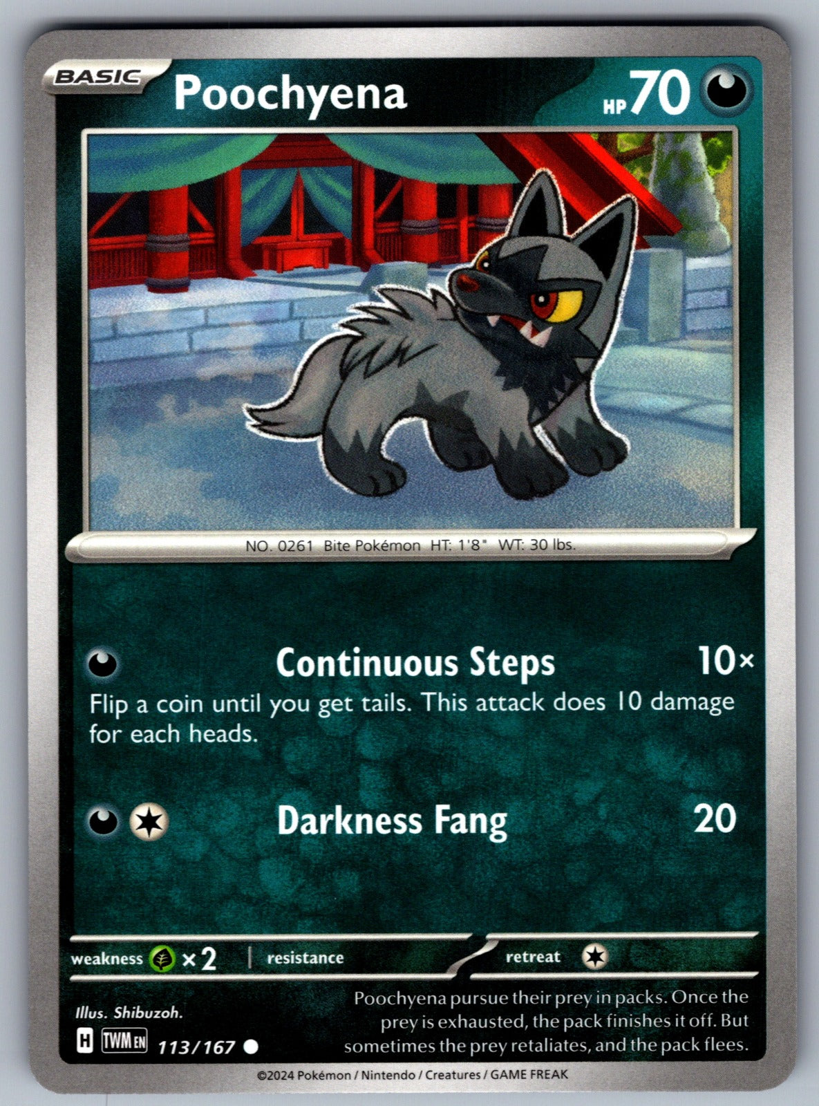 Poochyena Common SV06: Twilight Masquerade 113/167 NM 2024
