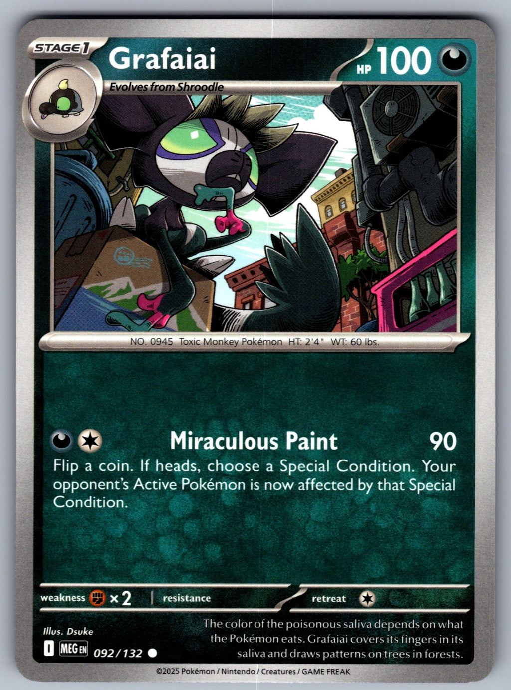Grafaiai Common ME01: Mega Evolution 092/132 NM 2025