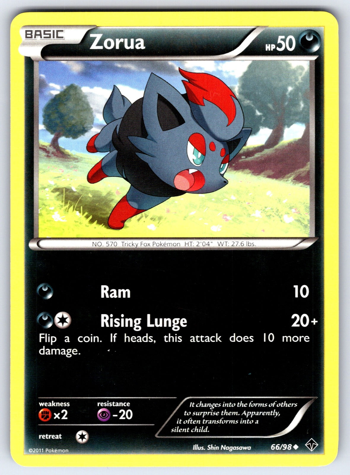 Zorua Uncommon Emerging Powers 66/98 LP 2011