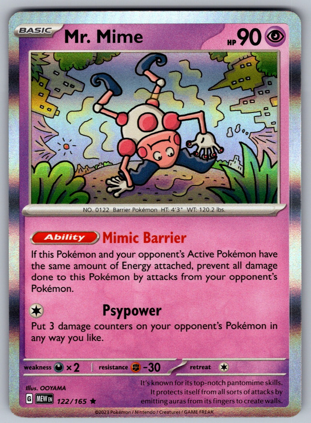Mr. Mime Holo Rare SV: Scarlet & Violet 151 122/165 NM 2023
