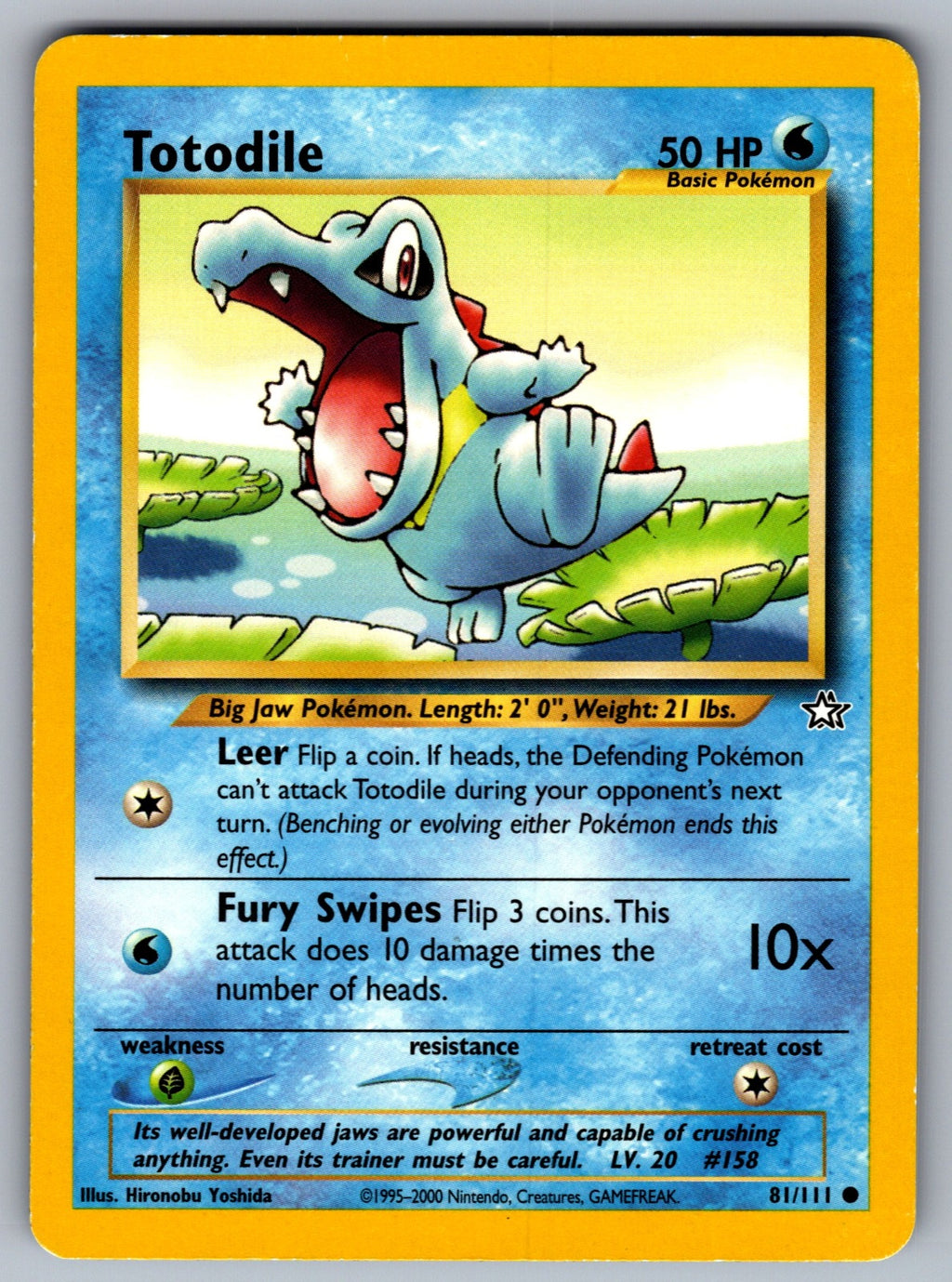 Totodile (81) Unlimited Common Neo Genesis 081/111 NM 2000