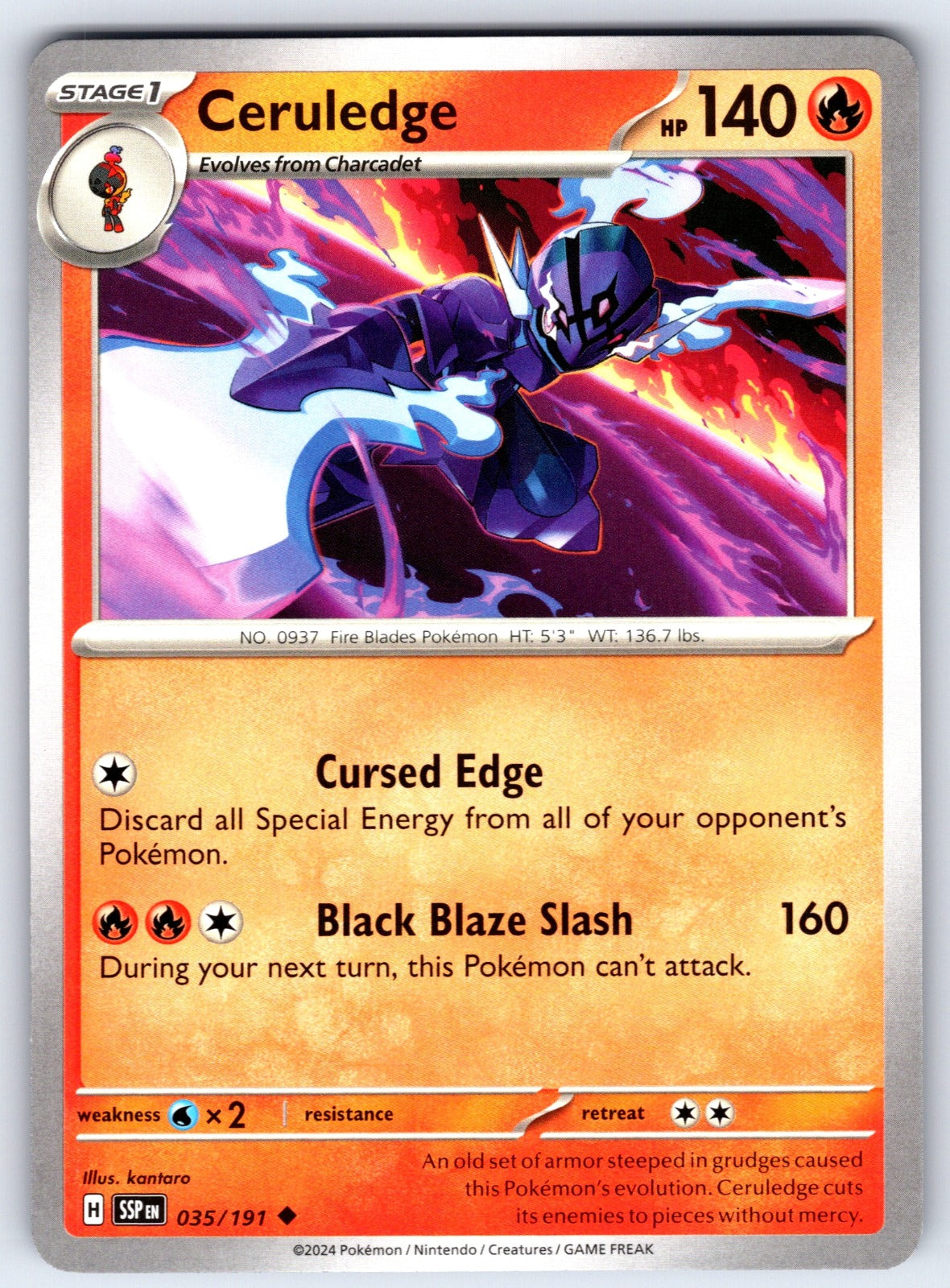 Ceruledge Uncommon SV08: Surging Sparks 035/191 NM 2024