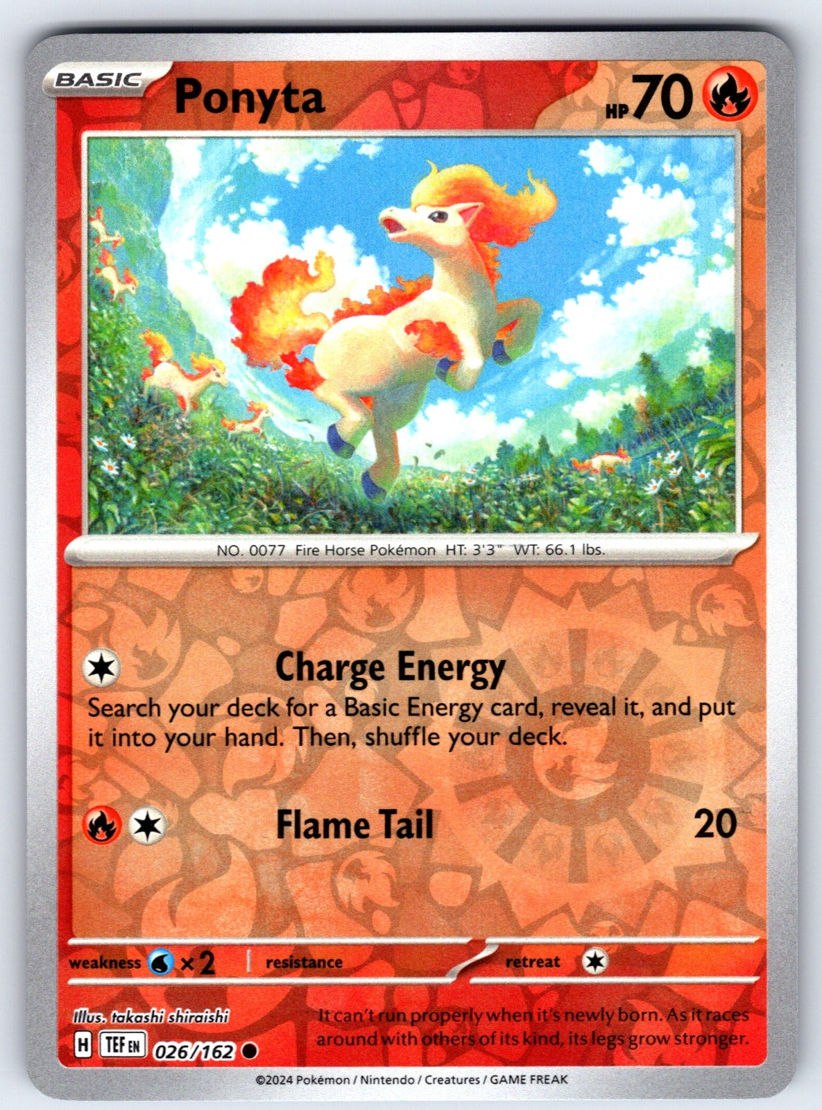 Ponyta Reverse Holo Common SV05: Temporal Forces 026/162 NM 2024