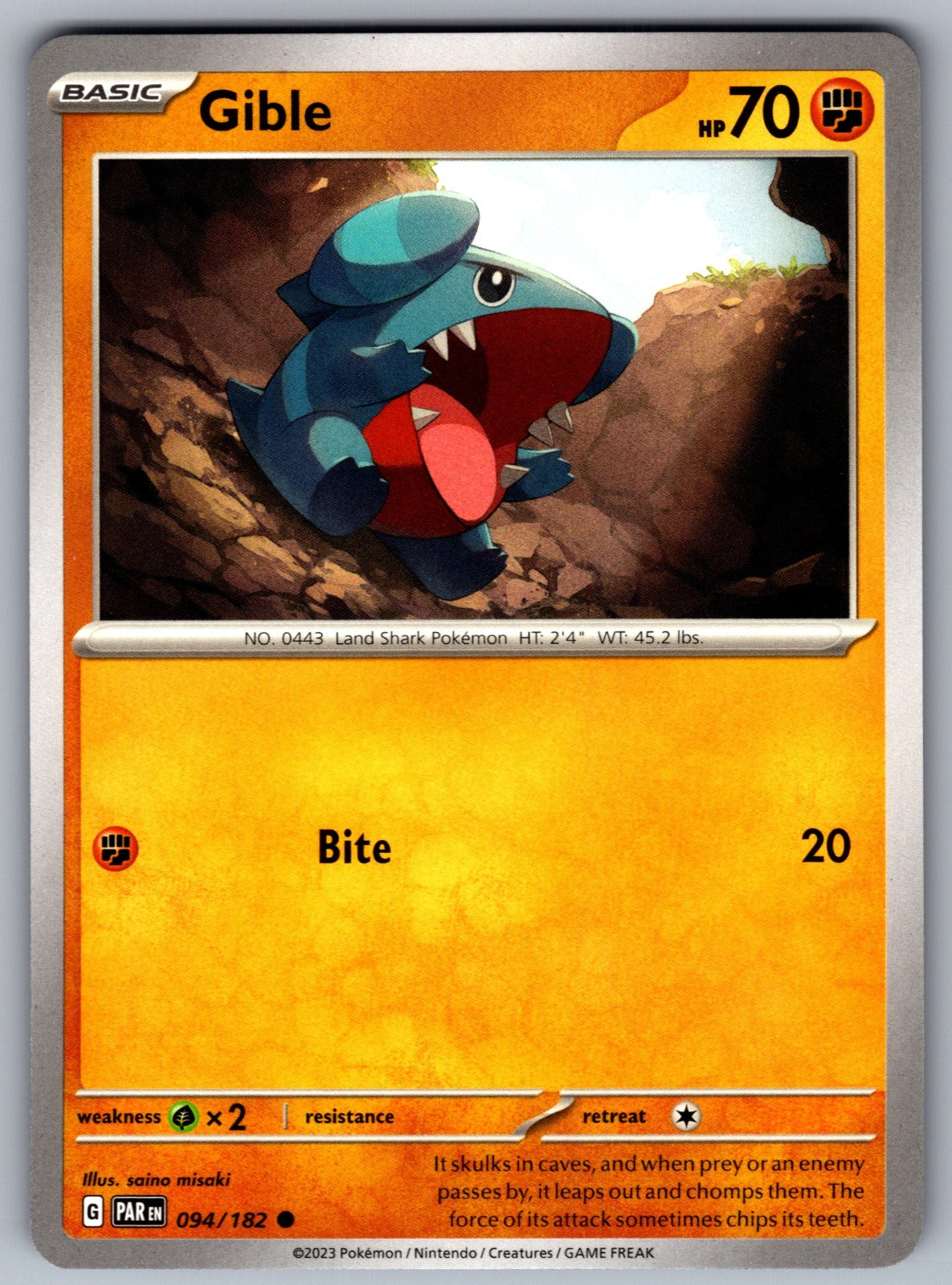 Gible Common SV04: Paradox Rift 094/182 NM 2023