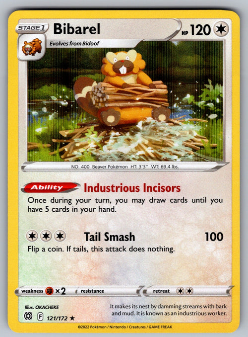 Bibarel Holo Rare SWSH09: Brilliant Stars 121/172 NM 2022