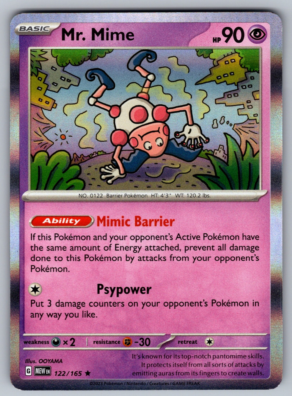 Mr. Mime Holo Rare SV: Scarlet & Violet 151 122/165 NM 2023