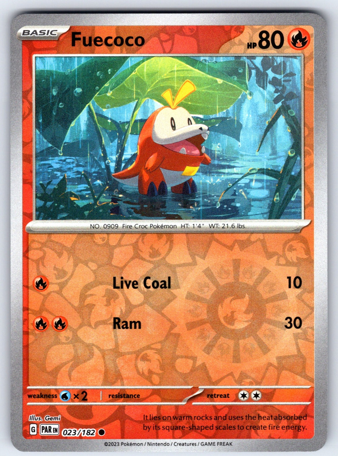 Fuecoco Reverse Holo Common SV04: Paradox Rift 023/182 NM 2023