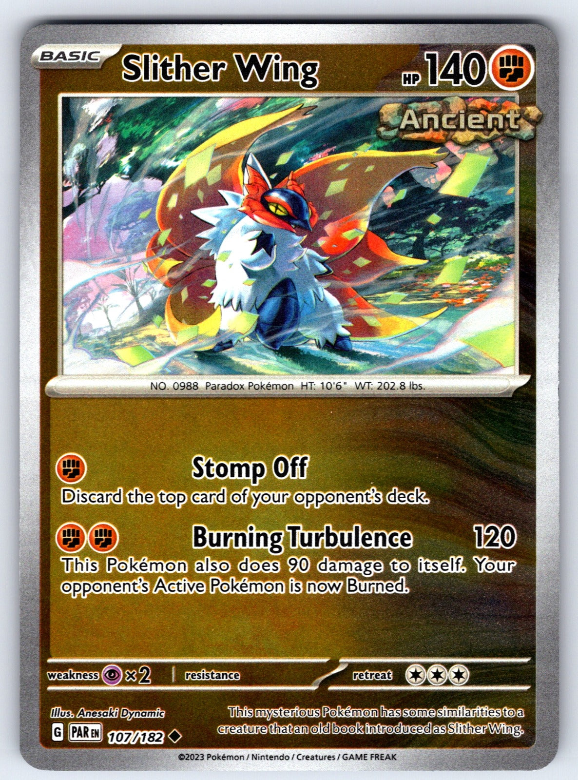 Slither Wing Reverse Holo Uncommon SV04: Paradox Rift 107/182 NM 2023