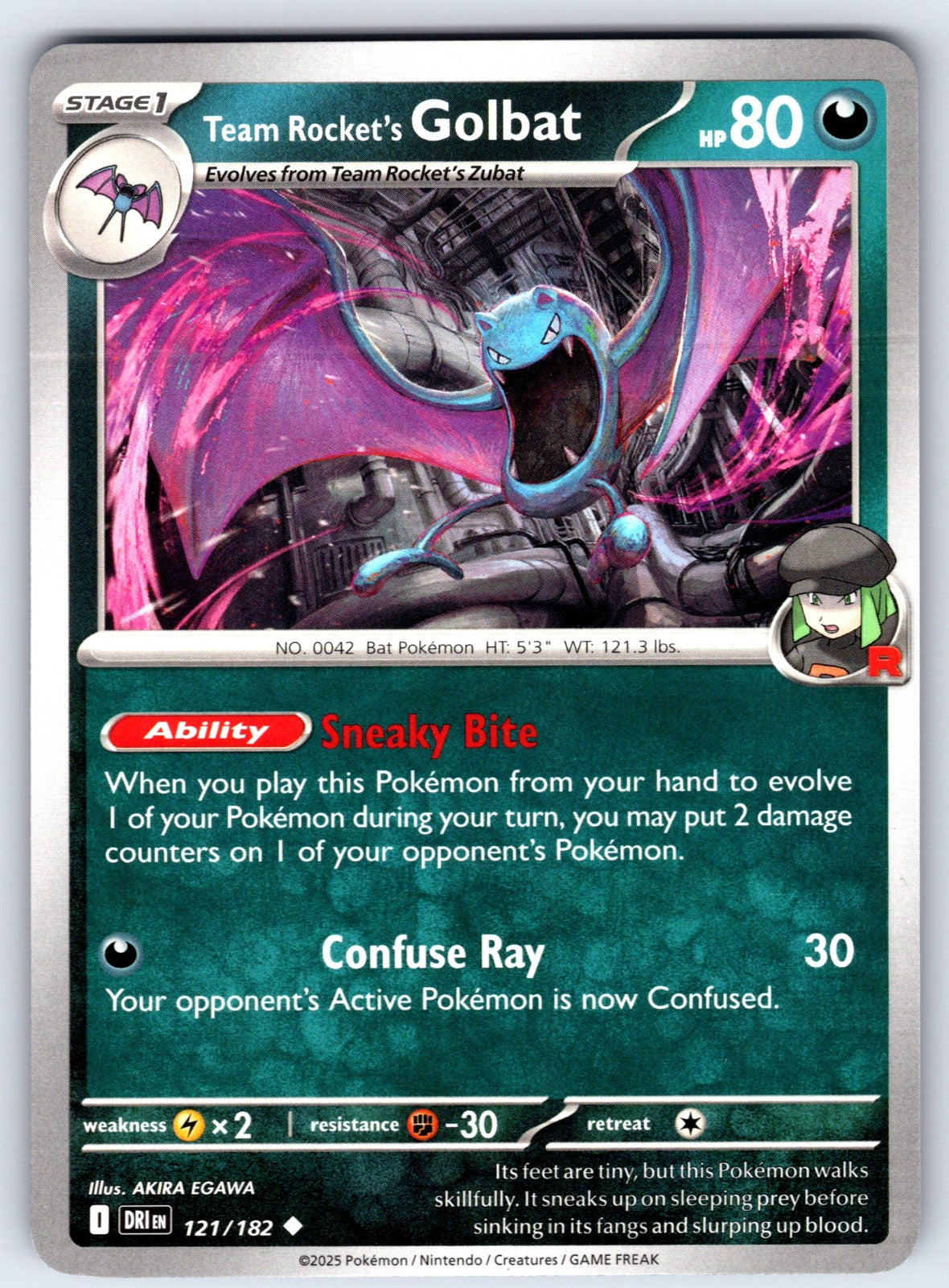 Team Rocket's Golbat Uncommon SV10: Destined Rivals 121/182 NM 2025
