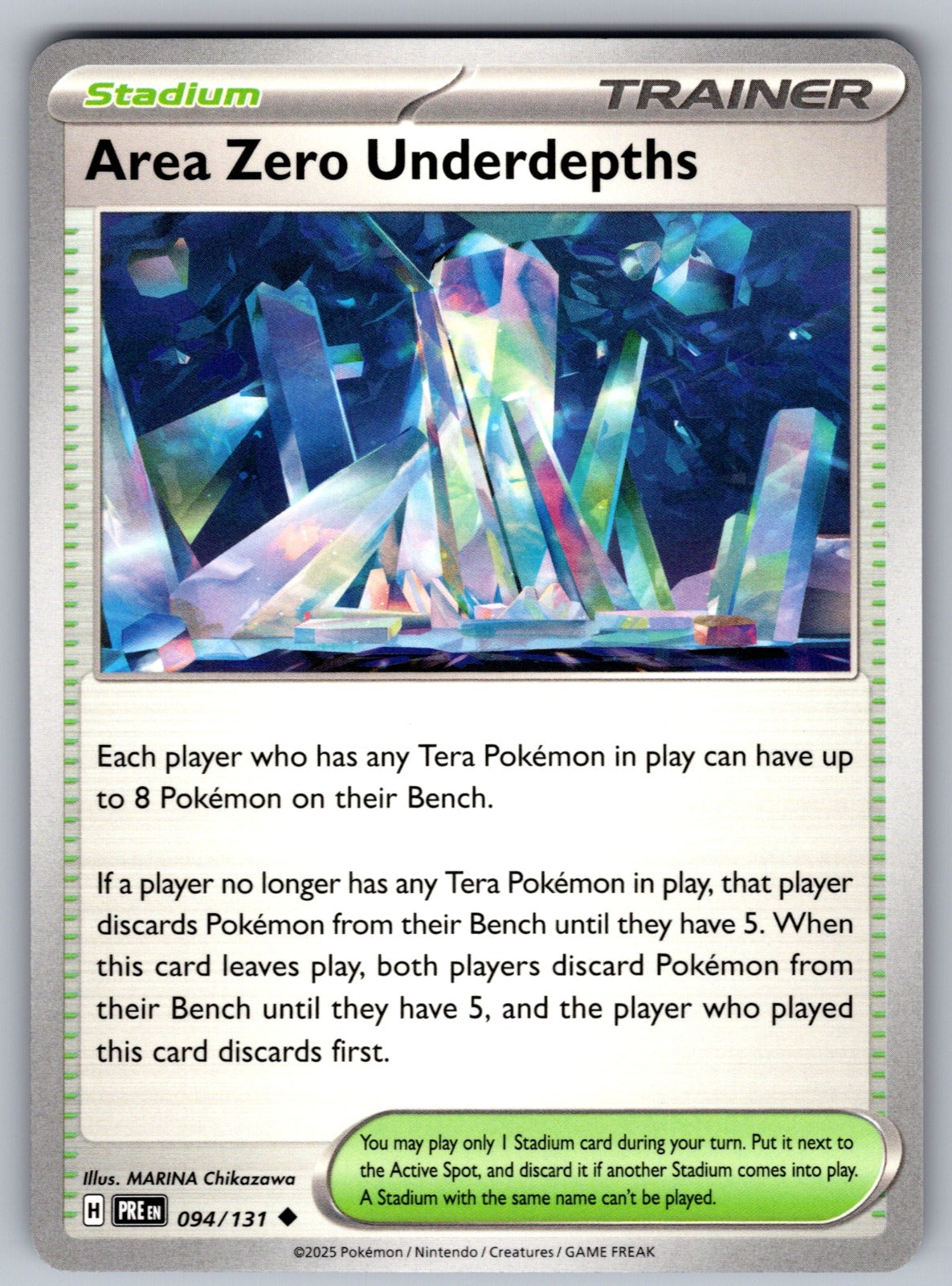 Area Zero Underdepths Uncommon SV: Prismatic Evolutions 094/131 NM 2025
