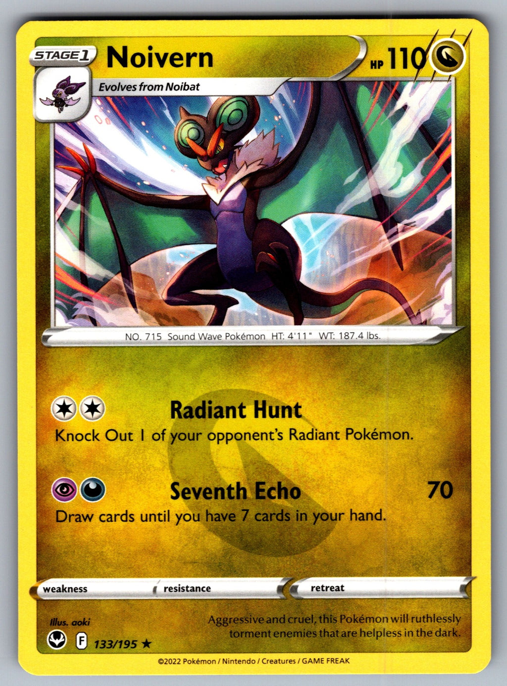 Noivern Rare SWSH12: Silver Tempest 133/195 NM 2022