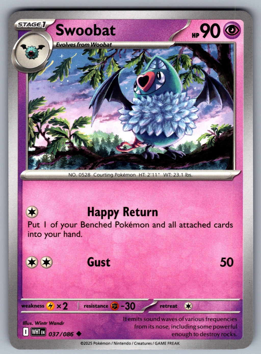 Swoobat Uncommon SV: White Flare 037/086 NM 2025