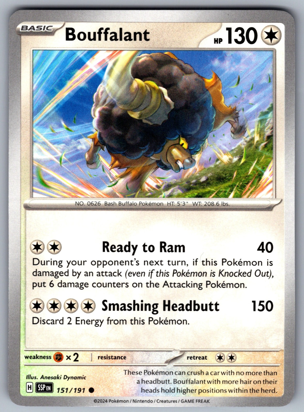 Bouffalant Common SV08: Surging Sparks 151/191 NM 2024