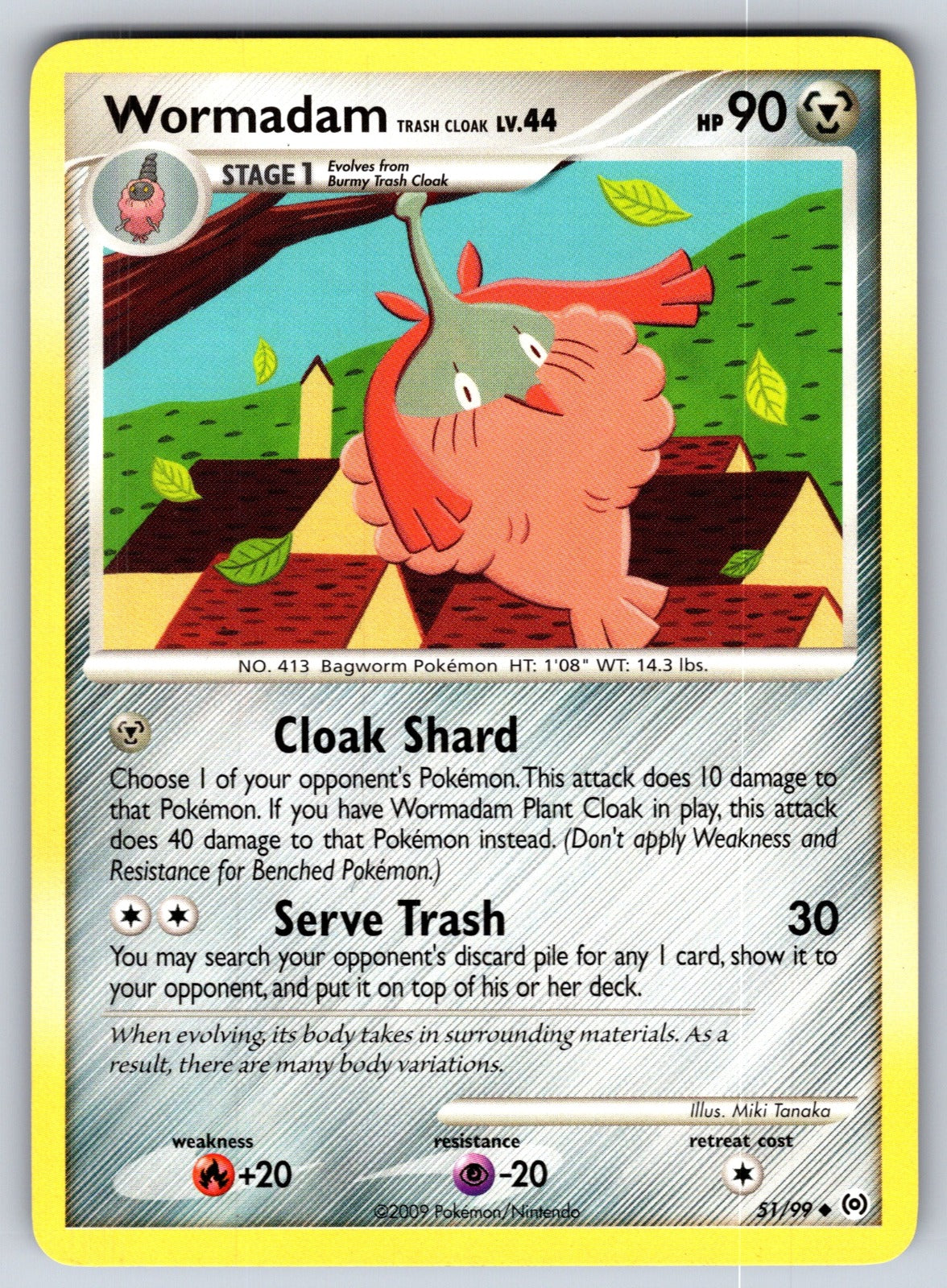 Wormadam Trash Cloak Uncommon Arceus 51/99 LP 2009