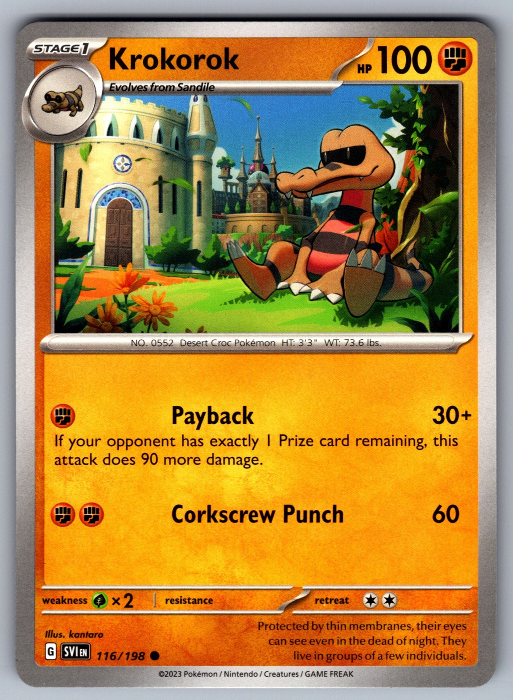 Krokorok Common SV01: Scarlet & Violet Base Set 116/198 NM 2023