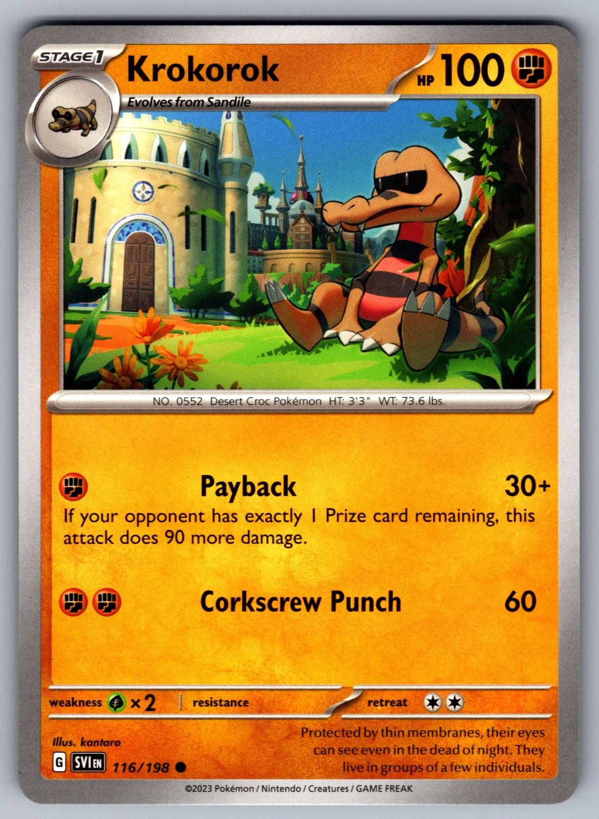 Krokorok Common SV01: Scarlet & Violet Base Set 116/198 NM 2023