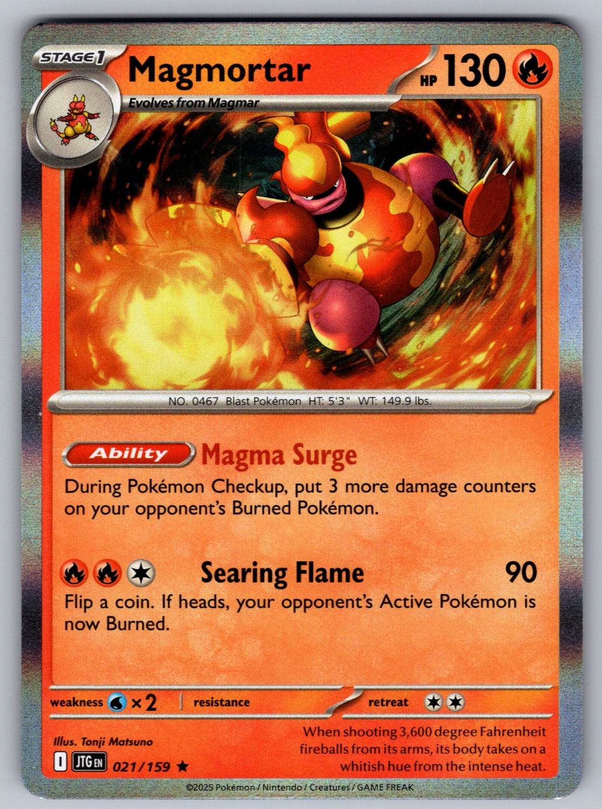 Magmortar Holo Rare SV09: Journey Together 021/159 NM 2025