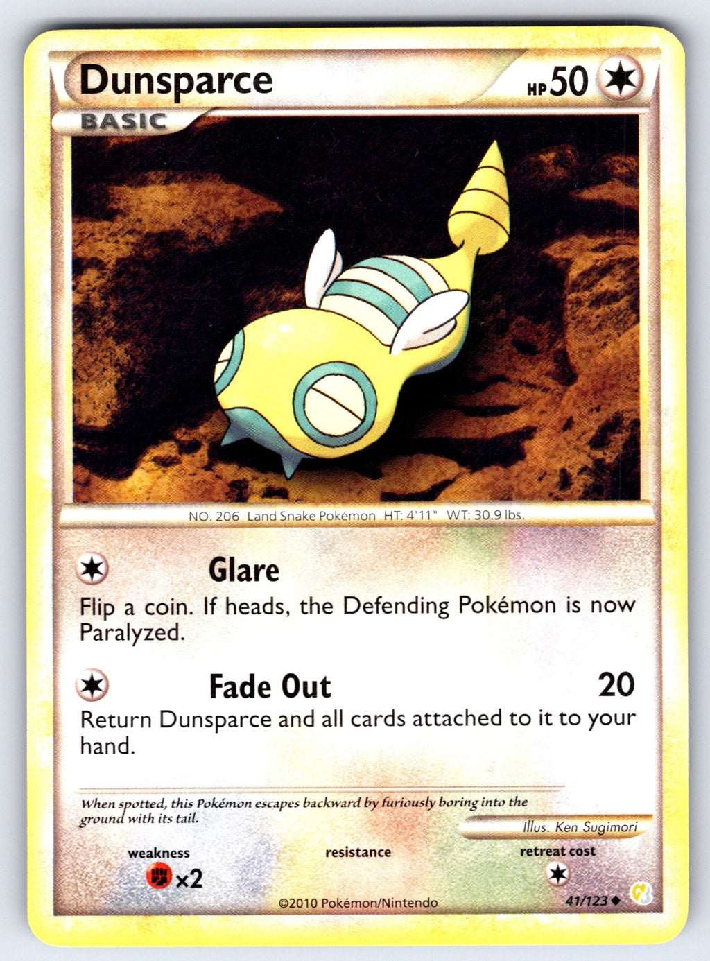 Dunsparce Uncommon HeartGold SoulSilver 41/123 LP 2010