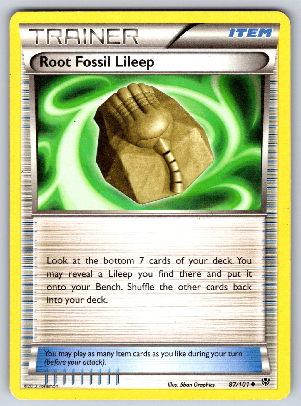 Root Fossil Lileep Uncommon Plasma Blast 87/101 LP 2013