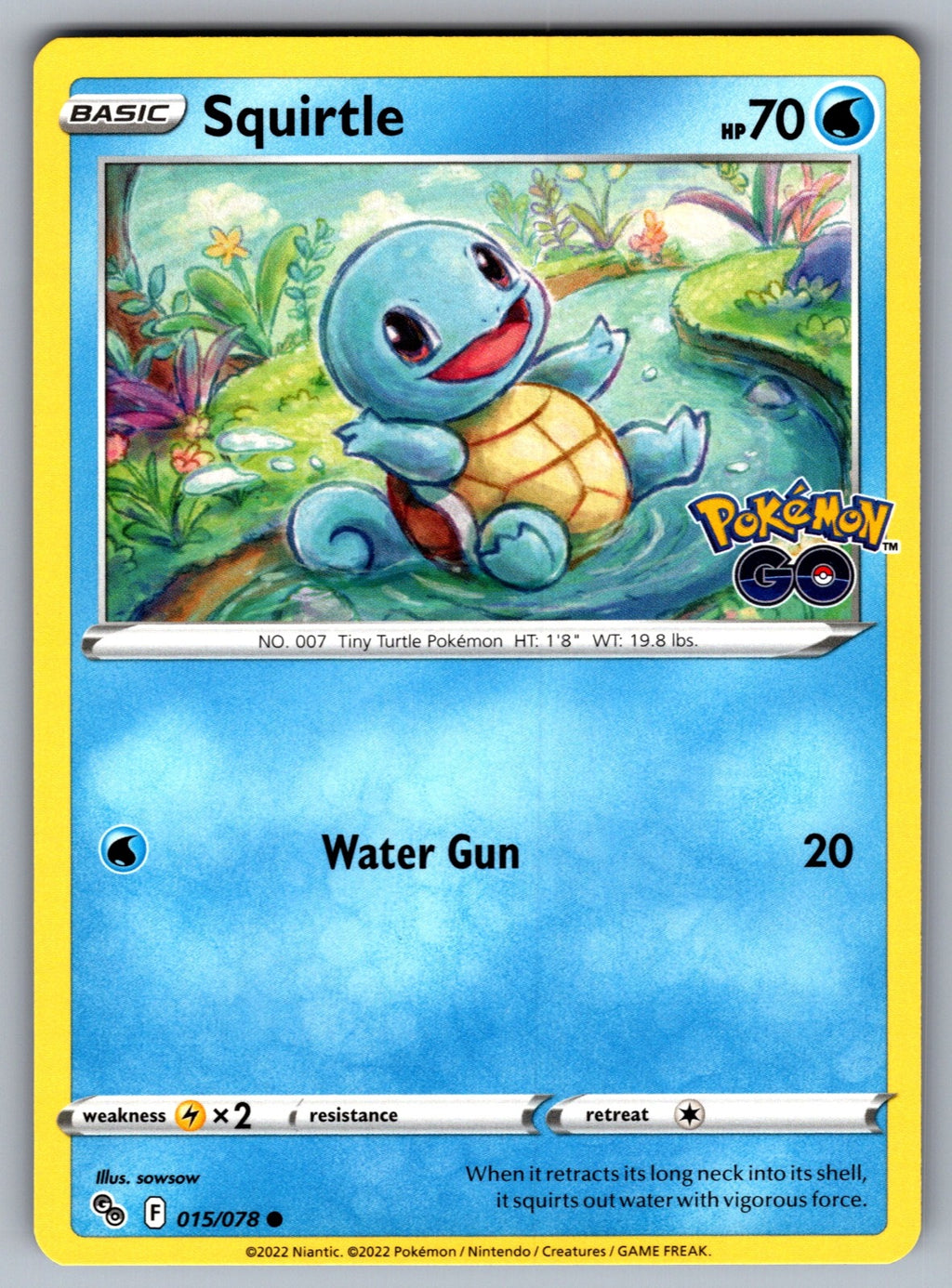 Squirtle Common Pokemon GO 015/078 NM 2022