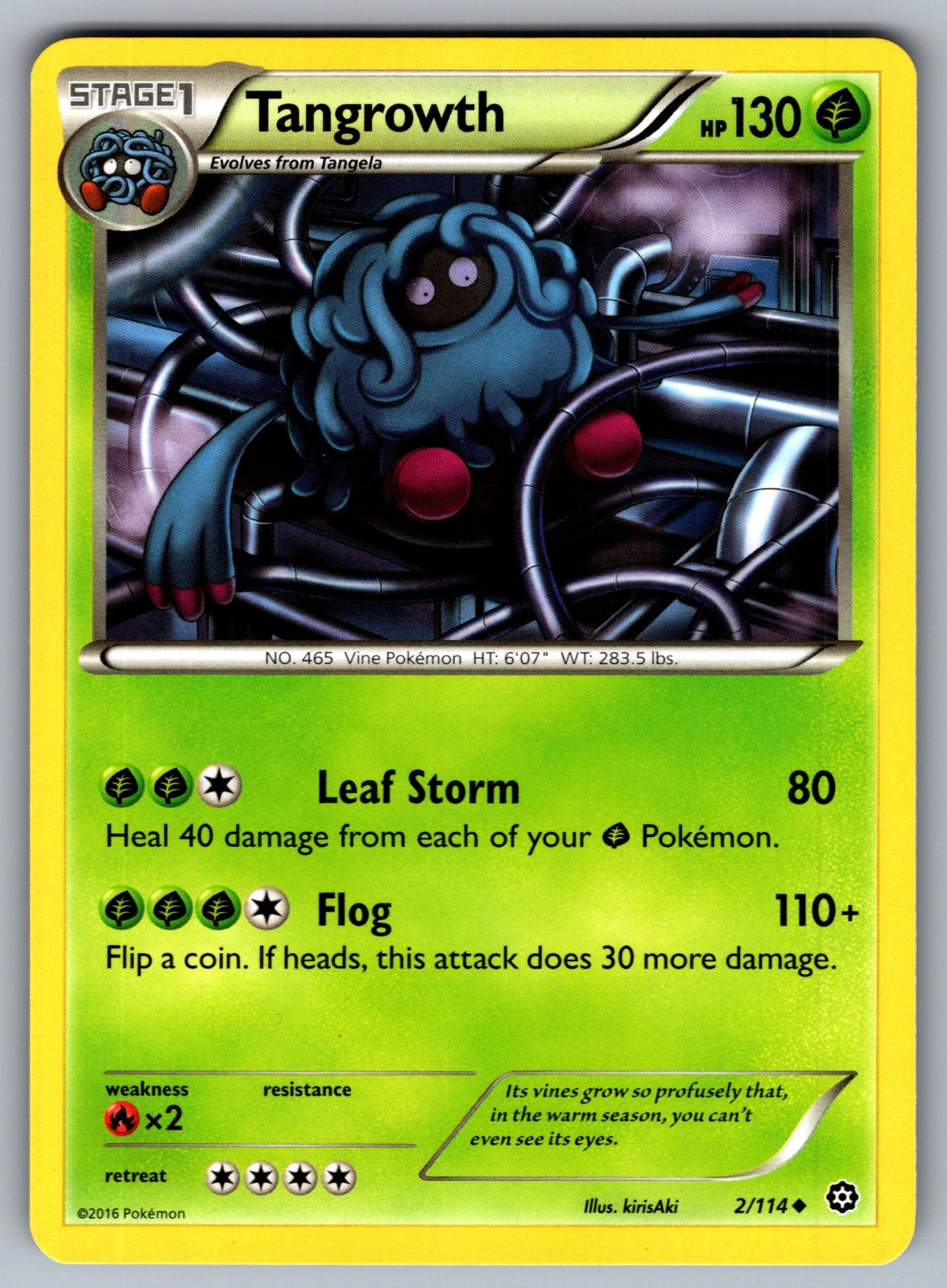 Tangrowth Uncommon XY - Steam Siege 2/114 LP 2016