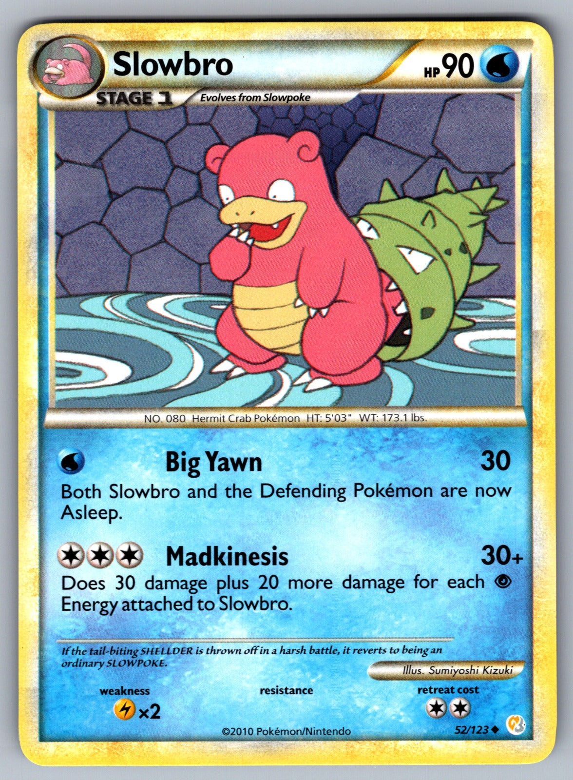 Slowbro Uncommon HeartGold SoulSilver 52/123 LP 2010