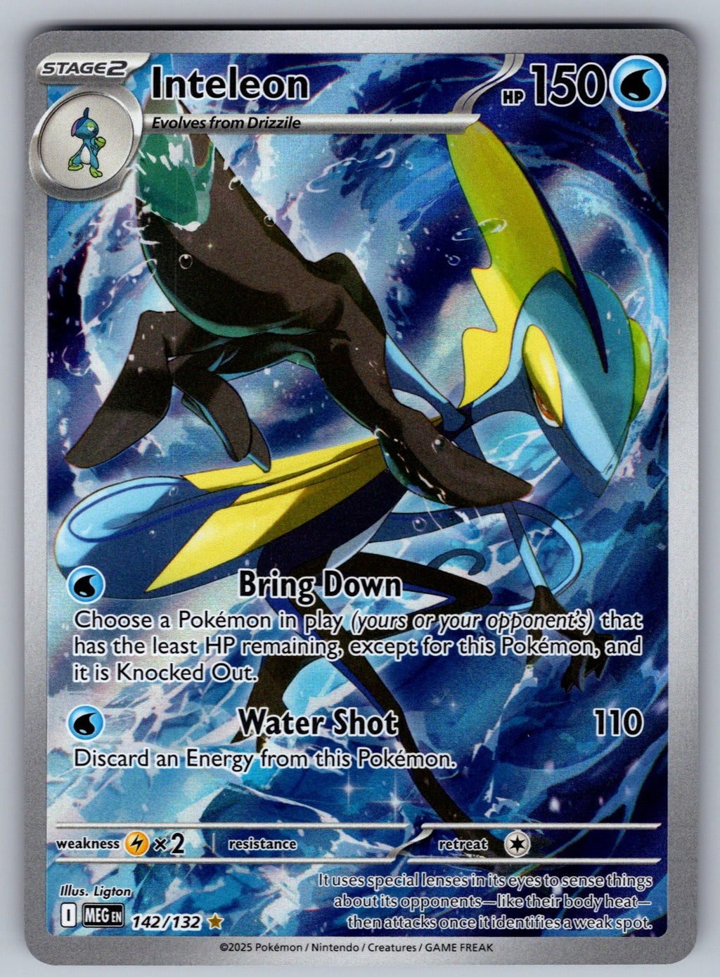 Inteleon Holo Illustration Rare ME01: Mega Evolution 142/132 NM 2025