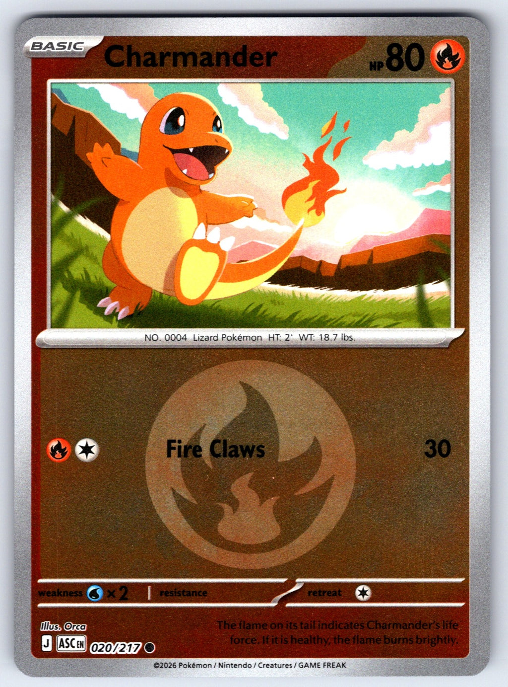 Charmander Reverse Holo Common ME: Ascended Heroes 020/217 NM 2026