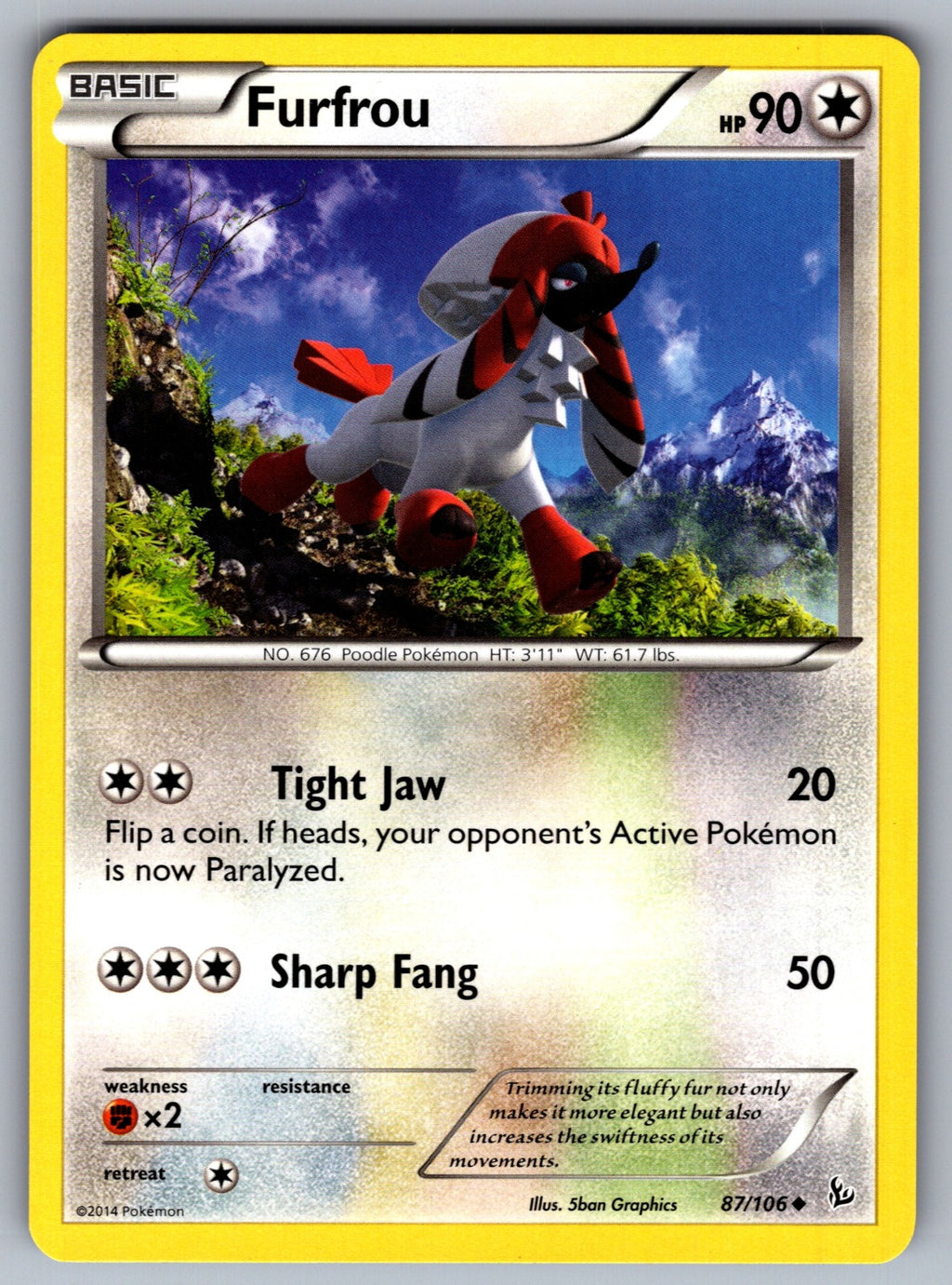 Furfrou Uncommon XY - Flashfire 87/106 LP 2014