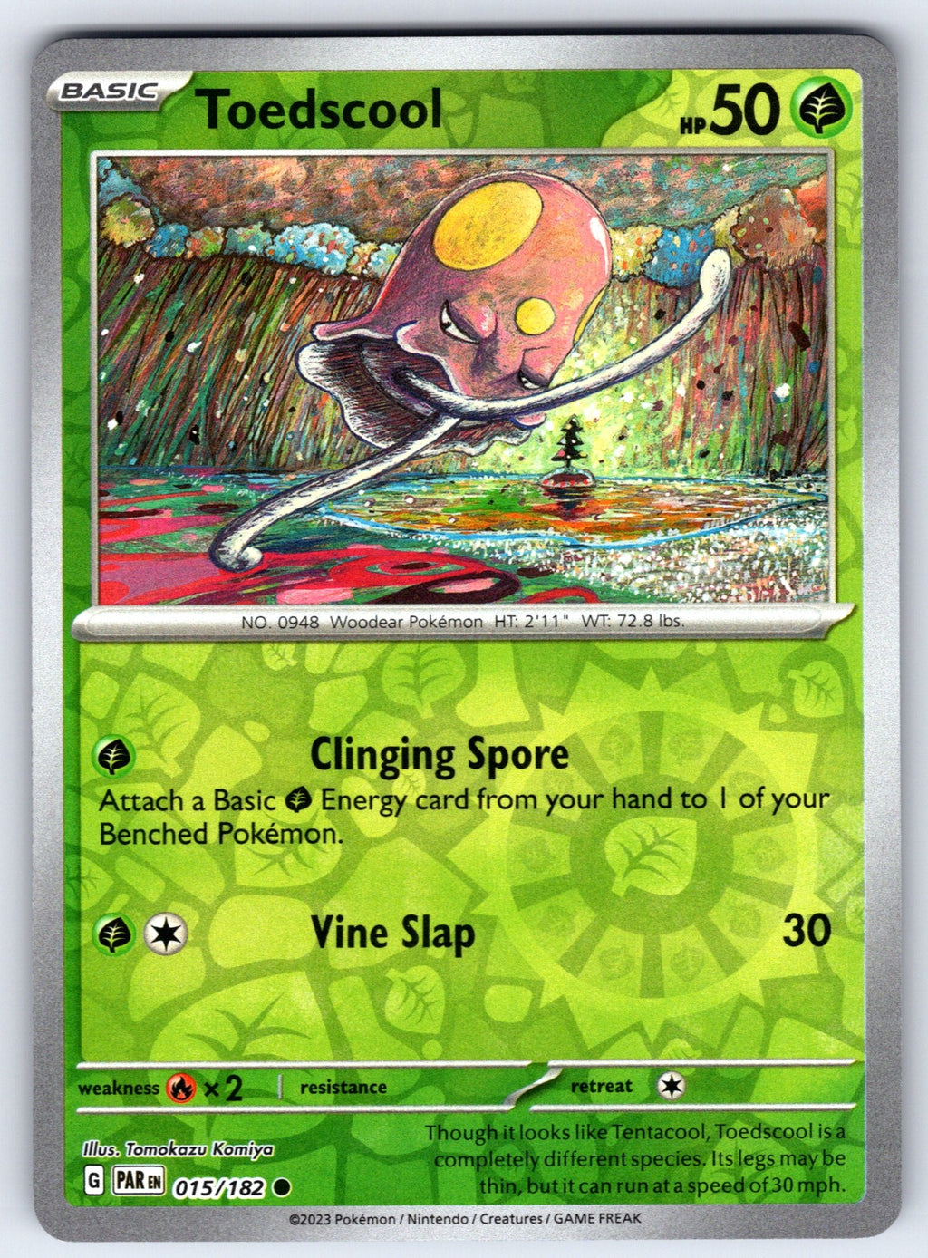 Toedscool Reverse Holo Common SV04: Paradox Rift 015/182 NM 2023