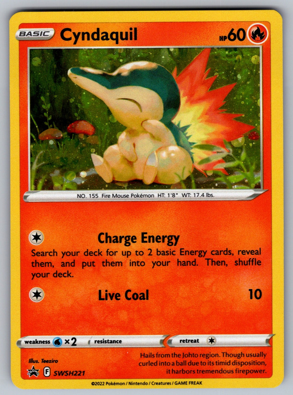 Cyndaquil Holo Promo SWSH: Sword & Shield Promo Cards SWSH221 NM 2019