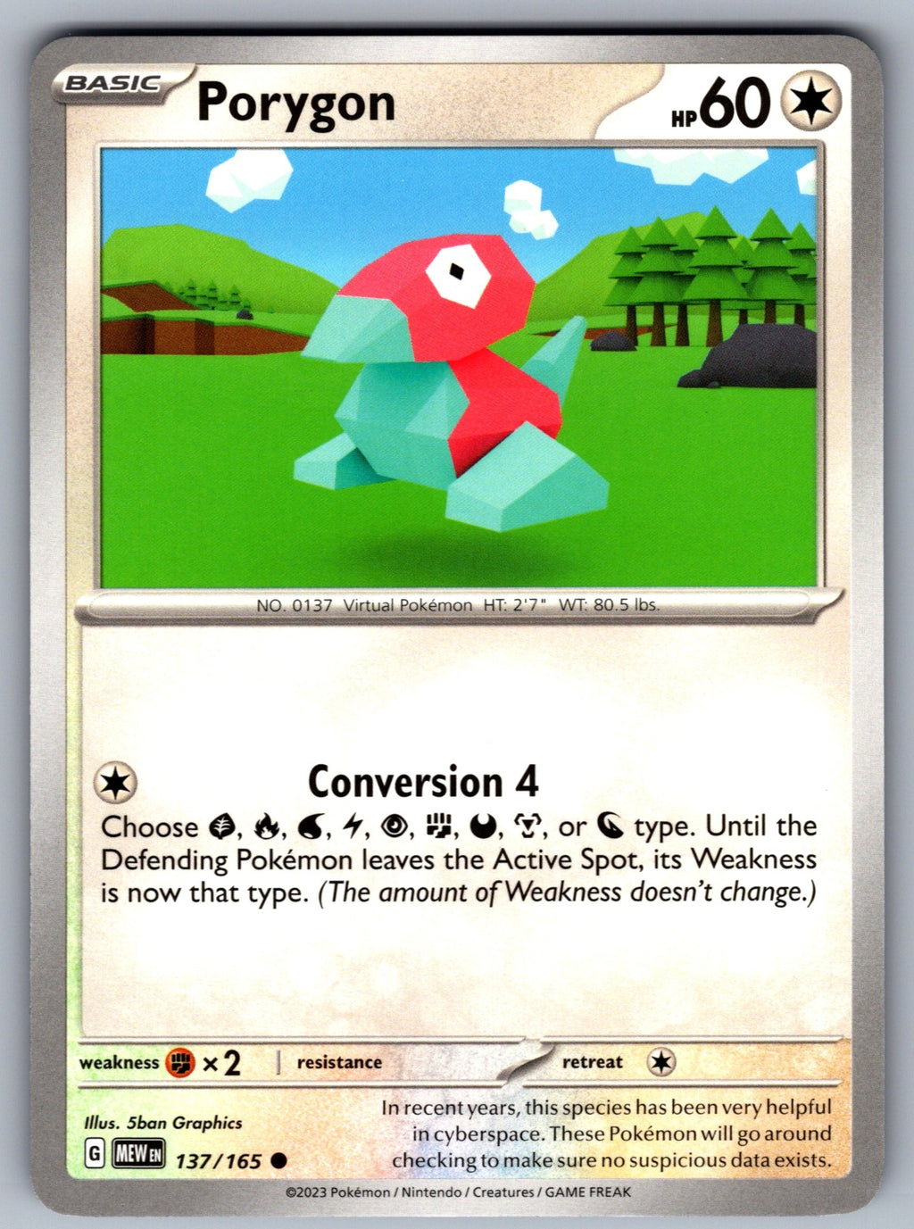 Porygon Common SV: Scarlet & Violet 151 137/165 NM 2023