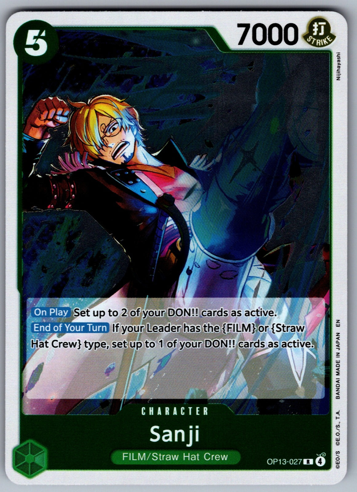 Sanji Foil R Carrying On His Will OP13-027 NM 2025
