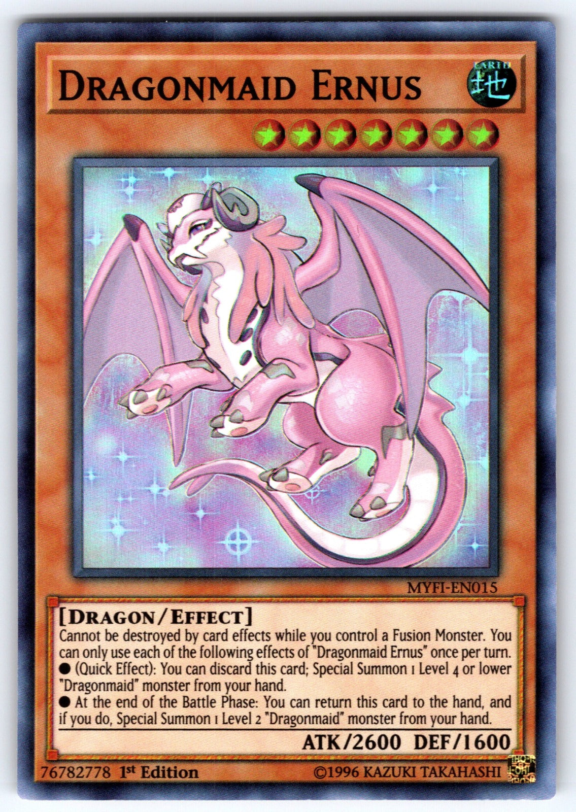 Dragonmaid Ernus 1st Edition Super Rare Mystic Fighters MYFI-EN015 NM 2019