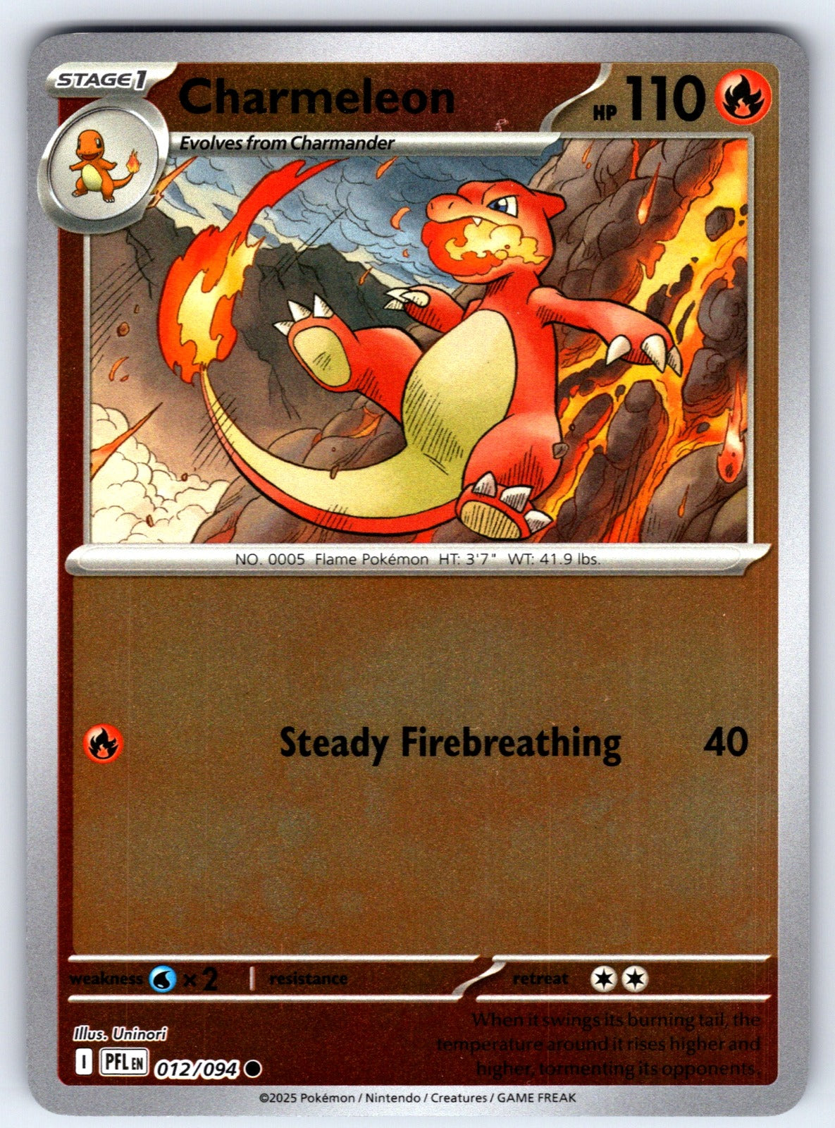 Charmeleon Reverse Holo Common ME02: Phantasmal Flames 012/094 NM 2025
