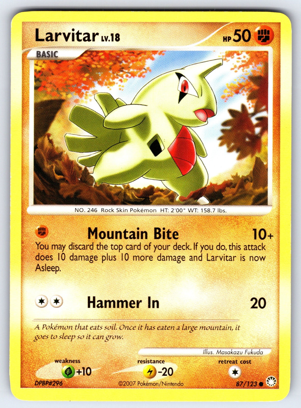 Larvitar Common Mysterious Treasures 87/123 LP 2007