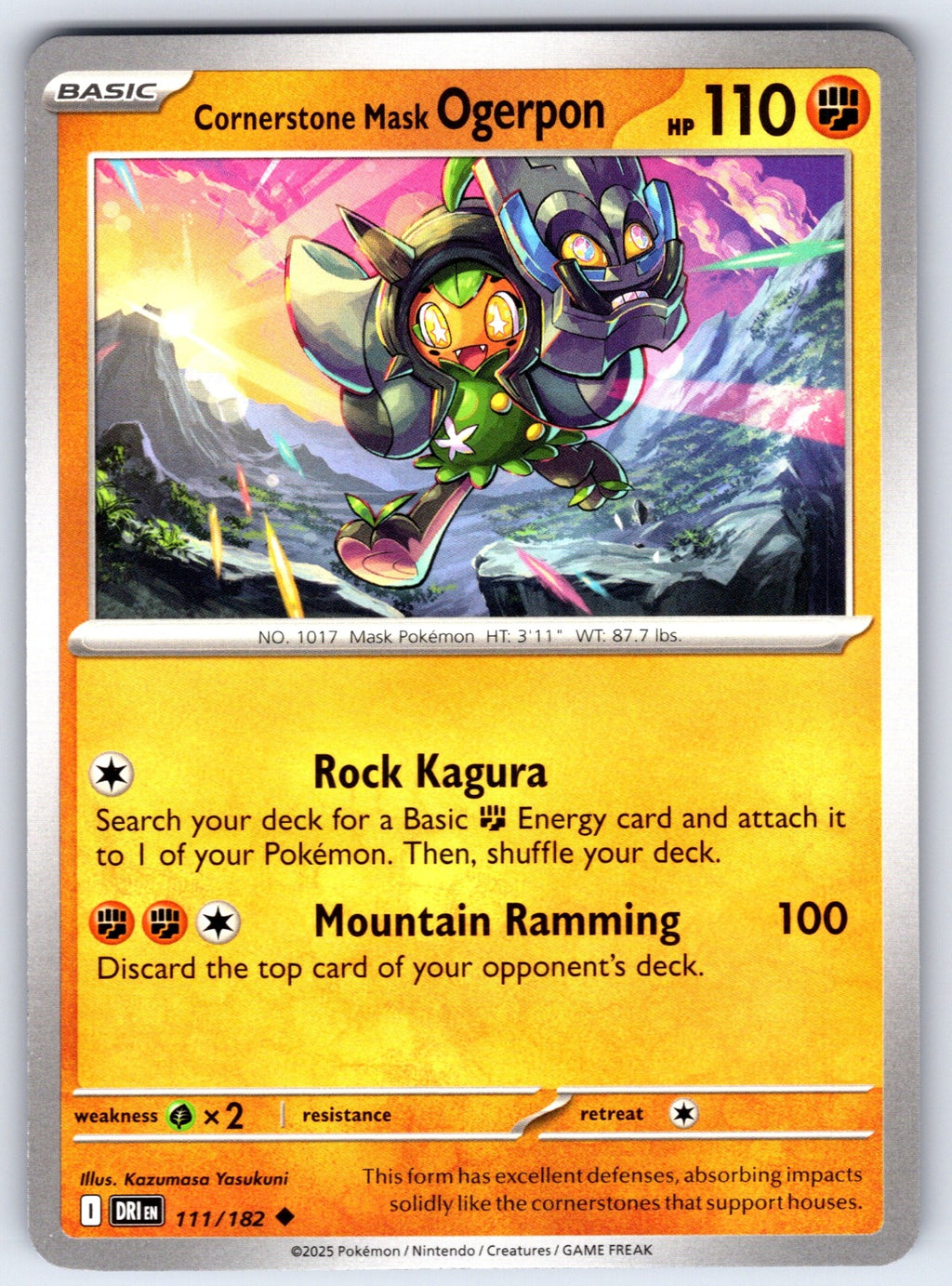 Cornerstone Mask Ogerpon Uncommon SV10: Destined Rivals 111/182 NM 2025