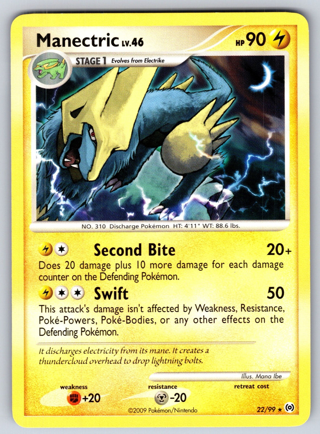 Manectric (22) Rare Arceus 22/99 LP 2009