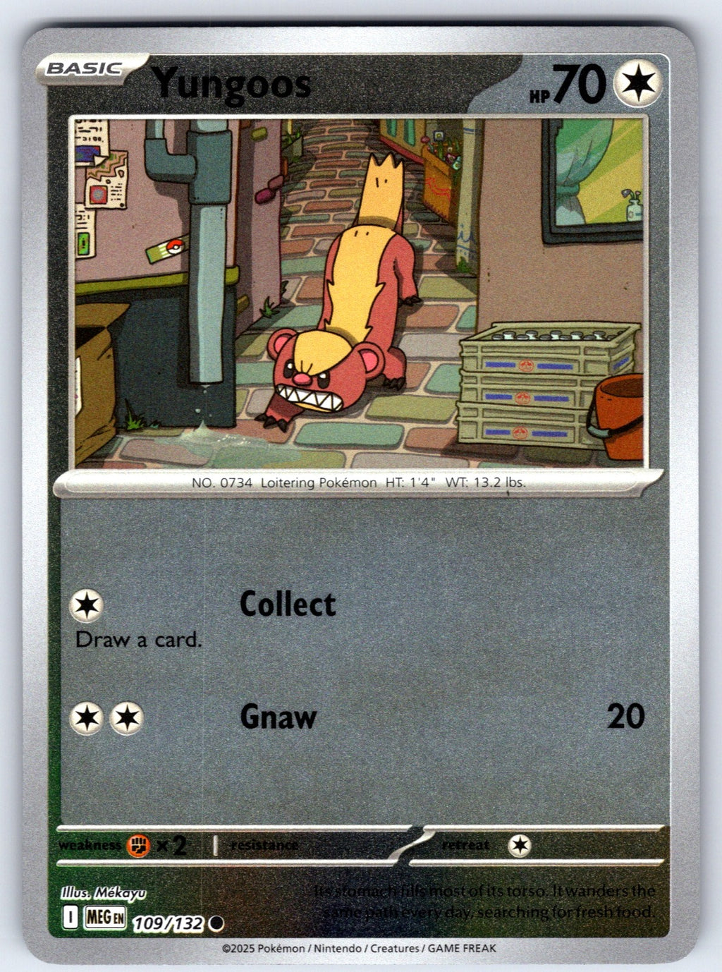 Yungoos Reverse Holo Common ME01: Mega Evolution 109/132 NM 2025