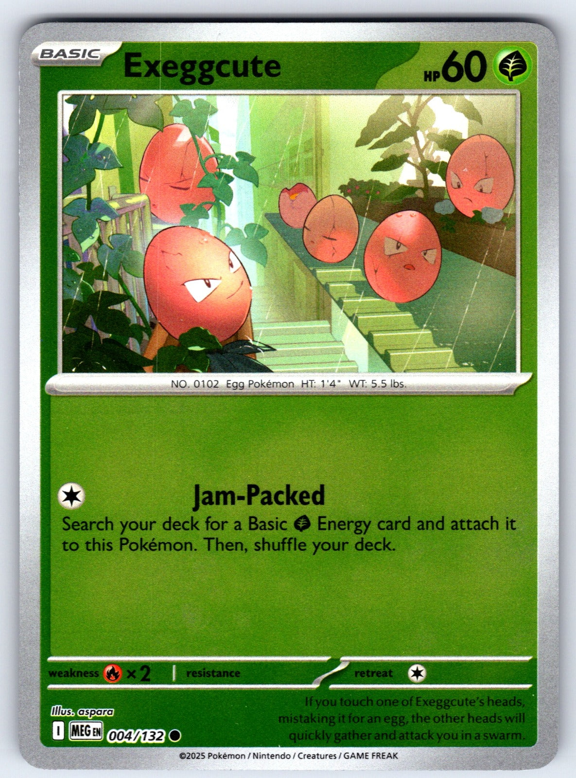 Exeggcute Reverse Holo Common ME01: Mega Evolution 004/132 NM 2025