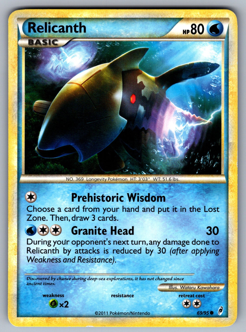 Relicanth Common Call of Legends 69/95 LP 2011