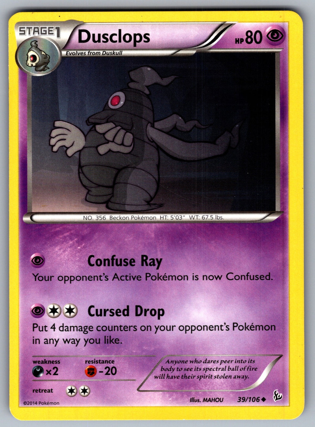 Dusclops Uncommon XY - Flashfire 39/106 LP 2014